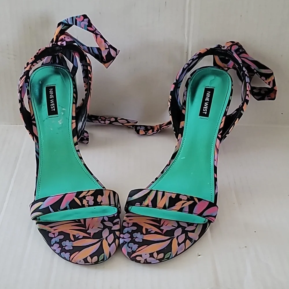 Nine West Kelsie Ankle Wrap Heeled Sandals SZ 12 - Picture 3 of 13